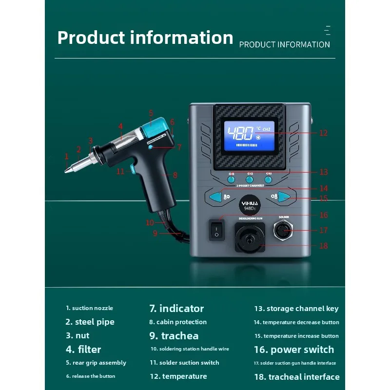 เครื่องดูดตะกั่วไฟฟ้ากำลังสูง  - Desoldering Gun Vacuum Electric บทวิจารณ์และราคา